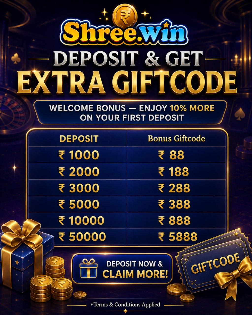 Deposit reward — extra gift code offer